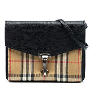 Pre-Loved Burberry Small Leather and House Check Canvas Derby Macken Crossbody